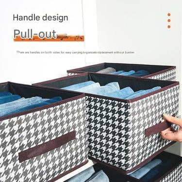 Houndstooth non-grid non-lid storage box pp board organizing clothes pants