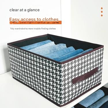 Houndstooth non-grid non-lid storage box pp board organizing clothes pants