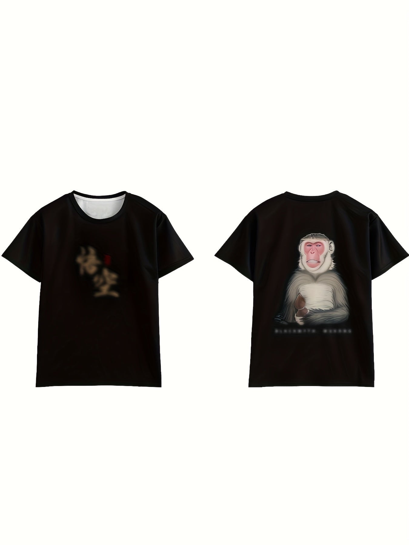 Wukong T-shirts 3A Game Cos Printed Men's And Women's Chinese Style Cool All-match Short-sleeved Tops