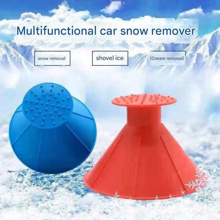 Car glass snow remover snow bucket cone deicing tool glass ice scraper trumpet defroster