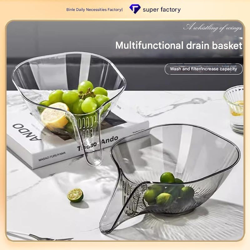 Drain basket multifunctional household sink kitchen fruit washing drain bowl net celebrity creative fruit plate new style vegetable washing basin