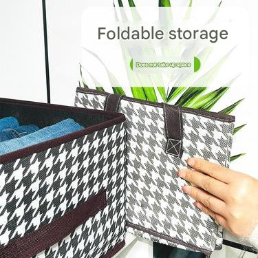 Houndstooth non-grid non-lid storage box pp board organizing clothes pants